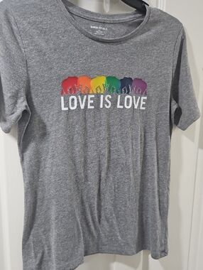 Banana Republic Gray Pride 'Love Is Love' Rainbow Elephant Tee